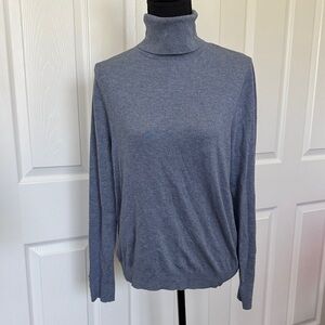 Ann Taylor factory Classic blue Heather Turtleneck Sweater